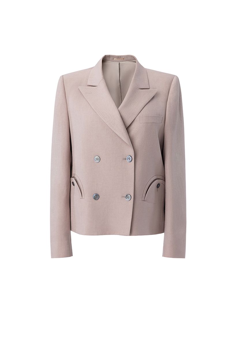 REHMAI Khaki Acetate Jacket, view 2 of 2